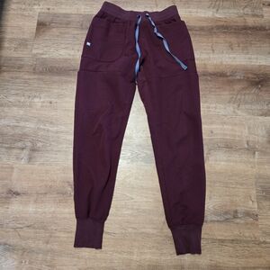 Figs Maroon Jogger Scrub Pants Technical Collection Extra Small